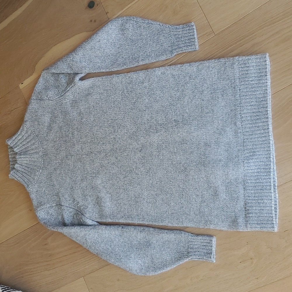 Gray sweater dress